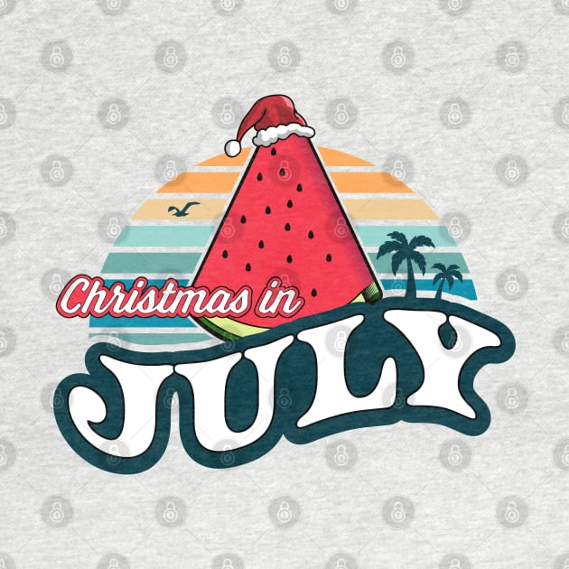 Christmas In July Watermelon Xmas Tree Summer by OrangeMonkeyArt